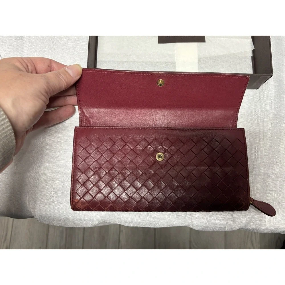 Bottega Veneta Intrecciato Leather Andiamo‎ Clutch Continental Flap Long Wallet